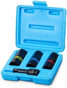 Capri Tools CP58102 1/2-Inch Drive Lug Nut Flip Impact Socket Set, SAE/Metric, CrMo, 4-Piece