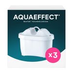 AQUAEFFECT MAX+ Water Filters 3 Pack - Compatible with BRITA MAXTRA+ Reduces Chlorine, Limescale & Other Impurities, 150L or 30 Days Filter Life - Eco-Friendly Choice, Recyclable Cartridges