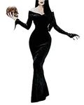 LVCBL Empire Waist Women's Prom V Neck Vampire Long Sleeve Maxi Evening Gowns S Black