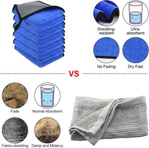 URAQT Microfibre Cleaning Cloths, 6-Pack – Lint-Free, Super Absorbent, 40x30cm