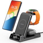 Charging Station for Samsung S25/Watch 8/8 Classic, 3 in 1 Wireless Charger for Samsung S25 Ultra/S25+/S24/S23/Fold 6, Galaxy Watch Ultra 2025/7/6/5/4/3, Galaxy Buds, SwanScout 703S (No Adapter)