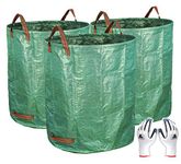 Gardzen 3-Pack 72 Gallons Garden Bag - Reuseable Heavy Duty Gardening Bags, Lawn Pool Garden Leaf Waste Bag