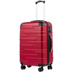 COOLIFE Hard Shell Suitcase with TSA Lock and 4 Spinner Wheels Lightweight Durable (Spinel red, L(77cm 93L))