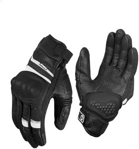 Rynox Air GT SP Gloves – CE Certified Cuff Length Motorcycle Riding Leather Gloves | Impact Protection | Scaphoid Protection | Abrasion Resistance - Black White, 3XL