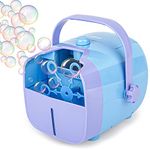 KINDIARY Automatic Portable Bubble Blower Machine for Kids, Plug-in or Batteries Operated