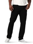 Lee Men's Big & Tall Extreme Motion Relaxed Straight Jean, Black, 46W x 32L