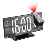 ORIA Projection Clock, Digital Alarm Clock with 7.8 Inches Mirror Surface Screen, USB Charging Port, Snooze, 4 Levels of Brightness, Auto Dimmer Mode, Ceiling Clock with 180° Projector for Home