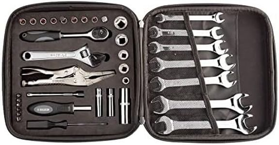 Backcountry Tool Kit-Compact Lightweight Repair Set in EVA Protective Case for Snowmobile, ATV, UTV, Dirtbike METRIC/SAE Wrenches and Mini 1/4" Ratchet, Locking Pliers, Spring Puller Tool