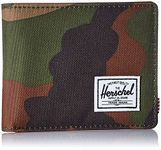 Herschel Men's Hank RFID Bi-Fold Wallet, Woodland Camo/Tan Synthetic Leather, One Size