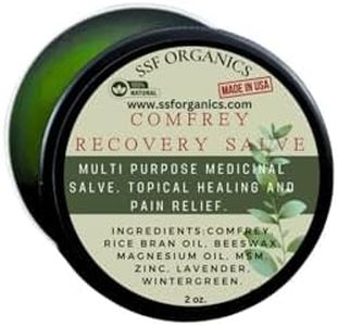 SSF ORGANICS- 2 oz Comfrey Salve Recovery Ointment, Super Concentrate All Purpose, Advanced Healing for Skin Conditions, Tattoo Aftercare, Aching Joints, Post Workout, Sore Backs, Knees, Hands, & Feet