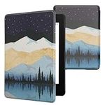 kwmobile Case Compatible with Amazon Kindle Paperwhite 11 Generation 2021 Case - PU Cover for Kindle Paperwhite Case w/Magnet - Starry Night Lake White/Light Brown/Dark Blue