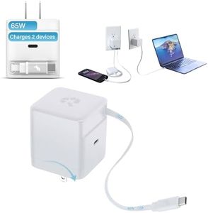 Nimble Wally Stretch 65W Retractable Wall Charger, 2ft USB-C Cable, White