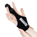 Actesso Enhanced Broken Finger Splint - Support for Trigger, Mallet, Arthritis, RSI (Repetitive Strain Injury), Small Middle Index Ring (One Size, Black)