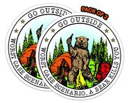 IMPERIAL VIBES – Go Outside Worst Case Scenario Bear Kills You Sticker – Vinyl Decal for Car, Truck, and Van – Removable Indoor and Outdoor Use – Waterproof Decal for Waterbottle – Pack of 2 - Imp 8