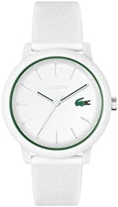 Lacoste 12.12 Men's TR90 Case Quartz Watch with White Rubber Strap (Model: 2011169)