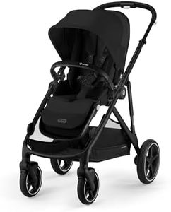 CYBEX Poussette Gold GAZELLE S, De la naissance à environ 4 ans, Max. 22 kg (mode simple) / 2x 22 kg (mode Duo), Système tout-en-1 avec 20+ configurations, Noir lune