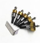 ZONADA 5 Pcs Drill Bit Set, Titanium Plated 16mm/ 18.5mm/ 20mm/ 25m/ 30mm MM HSS Carbide Tip Hole Saw Tooth Cutter Drill Bit, Hole Saw Kit, Stainless High Speed Steel Metal Alloy Tool