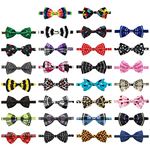 Dog Bow Ties, 30PCS KOOLMOX Bowties for Dogs Medium Large Boy and Girl Pets, Bulk Well Assorted Patterns