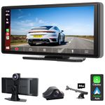 aloma 10.26" Apple Carplay Screen for Car with 1080P Backup Camera, Apple Car Play Screen Compatible Android Auto GPS Navigator for Car,Wireless Carplay Adapter with Bluetooth,AirPlay,FM,Google Play
