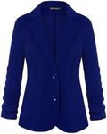 LADI TREND Womens Casual Blazer Work Office Lapel Suit Jacket with Pockets (Royal Blue XXL)