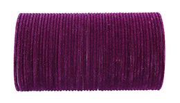 ZULKA Non-Precious Metal Base Metal with Velvet worked Glossy finished Bangle Set For Women/Girls, (Purple_2.4 Inches), Pack Of 48 Bangle Set