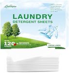 Laundry Detergent Sheets, Eco-Friendly & Hypoallergenic Laundry Detergent Strips, Natural Ingredients, Ultra-Concentrated, Travel-Ready, No Plastic Jug- Fresh Scent, (120 Loads) 60 Sheets