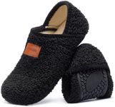 Tanamo House Slippers for Women Men Indoor Barefoot Slippers Socks Furry Slip on House Shoes Cozy Comfy Slippers for Home Bedroom Travel Yoga, 1-black, 10.5-11.5 Women/9.5-10.5 Men