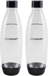 SodaStream 1L Twin Pack Dishwasher Safe Slim Bottle (Black)