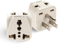 OREI USA, Japan, Philippines & More (Type B) Travel Adapter Plug - 2 in 1 - CE Certified - RoHS Compliant - 2 Pack - White Color (DB-5-2PK)