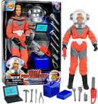 Click N' Play 12" Astronaut Action Figure Space Exploration Playset with Accessories | Birthday Gift, Science Kit, NASA Inspired Space Toys for Kids Toddlers Girls and Boys