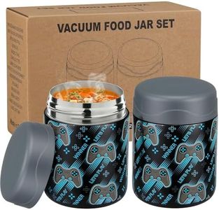wiwens 12oz 2 Pack Insulated Food Jar Set for Kids Soup Thermo Hot Food Lunch Container Wide Mouth Leak Proof Stainless Steel Vacuum Bento Box for School Office Travel Outdoors