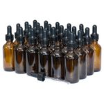 (Pack of 24) 2 oz. Amber Boston Round with Black Glass Dropper