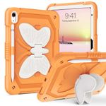 BENTOBEN iPad 10th Generation Case, iPad 10.9 Inch 2022 Case with Pencil Holder 2 in 1 Heavy Duty Rugged Shockproof Wings Kickstand Protective Tablet Cover for iPad 10th Generation 2022, Rose Orange