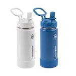 Thermoflask Set Of 2 16oz Stainless Steel Bottles (White / Blue)