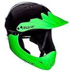 AWE® AWEBlaze™ Junior 16+ /Adult BMX/Bike Full Face Helmet Black/Green Medium 56-58cm CE EN1078 FREE 5 YEAR CRASH REPLACEMENT*