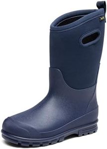 DREAM PAIRS Boys Waterproof Boots Outdoor Shoes,Navy,4 Big Kid
