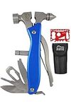 DIY TECH UK - 16 in 1 Emergency Hammer Multitool + Free 48 in 1 Wallet Tool - Extra Strong High Carbon Stainless Steel - Pliers, Wire Cutter, Bottle Opener, Knife, Saw, Torch, Screwdrivers with Pouch