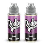 Rodeo Vape Liquid 2 x 100ml Grape Vape Juice E Liquid 70/30 Ecig Juice Cigarette Liquid Sub Ohm Juice Flavoured E Juice E Cigarette E-Liquid Nicotine Free Vape Short Fill