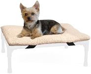 K&H Pet Products Original Microfleece Pad for Outdoor Raised Dog Bed, Portable and Washable Dog Cot Pad (Cot Sold Separately) - Tan Fleece Small 17 X 22 Inches