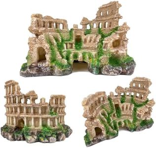 Antique Roman Column Ruins Aquarium Decor, Greek Aquarium Decorations, European Castle&Underground Roman Column Fish Tank Cave, Large Rock Cave Hideout, Safe for Freshwater & Saltwater Tanks