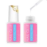 2 * 8g False Nail Glue Extra Strong,for Broken Nails Long Lasting,Super Strong Quick Dry Adhesive for Nail Art,Durable and Long Lasting Press on Nails