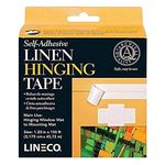 Lineco Self-Adhesive Linen Hinging Tape. Acid-Free, Neutral pH Fabric. 1.25 inches X 150 Feet. Trusted Tape for Hinging, Matboards, Mounting, Conservation, Framing, Craft, DIY. White