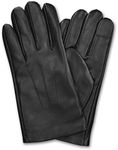 Navaris Men's Leather Touchscreen Gloves - With Cashmere Mix Liner - XS to XL