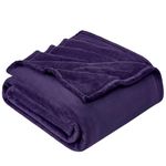 EHEYCIGA Fleece Blanket Throws for Sofas Fluffy Warm Soft Blanket for Bed Settees Armchairs, Fit All Season, Purple, 130x165cm