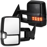 Towing Mirrors Rear View Mirrors fit for 88-98 Chevy GMC C/K 1500, 88-00 Chevy/GMC C/K 2500/3500, 92-99 Chevy GMC C/K 1500/2500 Suburban Tahoe Yukon Power Tow Side Mirror with Turn Signal