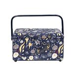 Korbond Sewing Basket - Medium - Enchanted Park Design - 14.5cm x 19cm x 26cm - Sewing Storage to store Sewing Accessories, Sewing Kits and Embroidery Tools