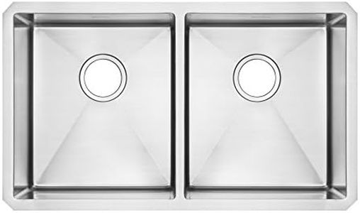 American Standard 18DB.9291800.075 Pekoe Undermount 29x18 Double Bowl Kitchen Sink with Included Drain and Bottom Grid, Stainless Steel