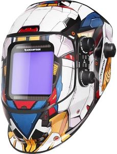 ARCCAPTAIN Auto Darkening Welding Helmet, 3.94"X3.66" Large Viewing Screen True Color Welding Hood with 4 Arc Sensor Solar Powered, Wide Shade 4-5/5-9/9-13 Welding Mask (Mobile Fighter)