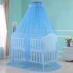 Cdycam Baby Infant Toddler Bed Dome Cots Mosquito Netting Hanging Bed Net Mosquito Bar Frame Palace-Style Crib Bedding Set (Blue Mosquito Netting Only, Without Stand)