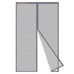 Risareyi Fiberglass Magnetic Window Screen Actual Size 24"x54", Fit Window Opening Size 22x52 inch, Grey Mosquito Net Curtain Window Mesh Screen Magnetic Closure Heavy Duty, Keep Bugs Out